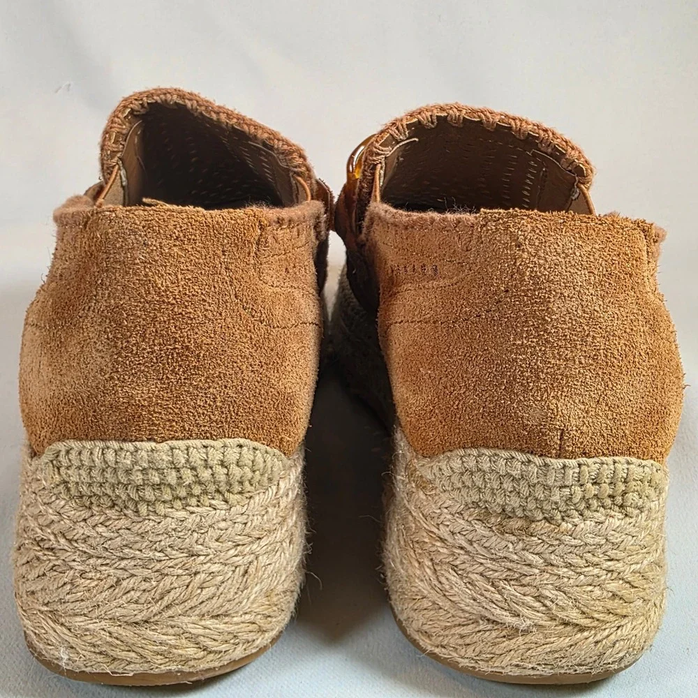 Dolce Vita Jhenee Tan Suede Espadrille Platform Sneakers Womens 9 Chunky Chain